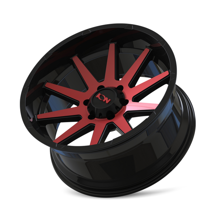 Ion Alloy 143 Gloss Black Red Machined Wheel 3