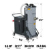 Industrial Wet/Dry Vacuum Cleaner with HEPA Filter Continuous Duty 8.6 HP 364 CFM 26.4 Gallon - 230V 3Phase,  IVB230