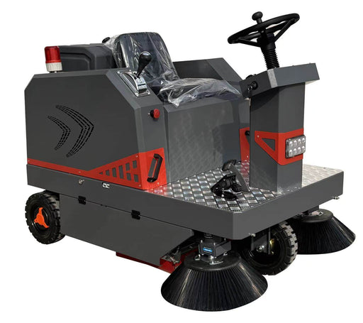 SANITMAX SM1350 Ride-On Sweeper, 53" Industrial Floor Sweeper Machine with Triple Brushes and 21-Gal Hopper