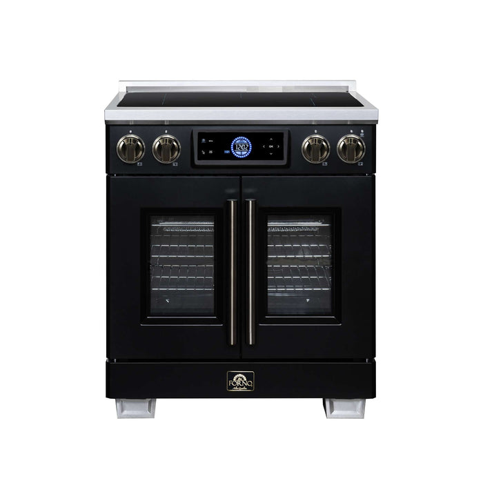 Forno Maximus 30-inch induction range in black front view
