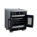 Forno Maximus 30-inch induction range in black left angled view with the door open