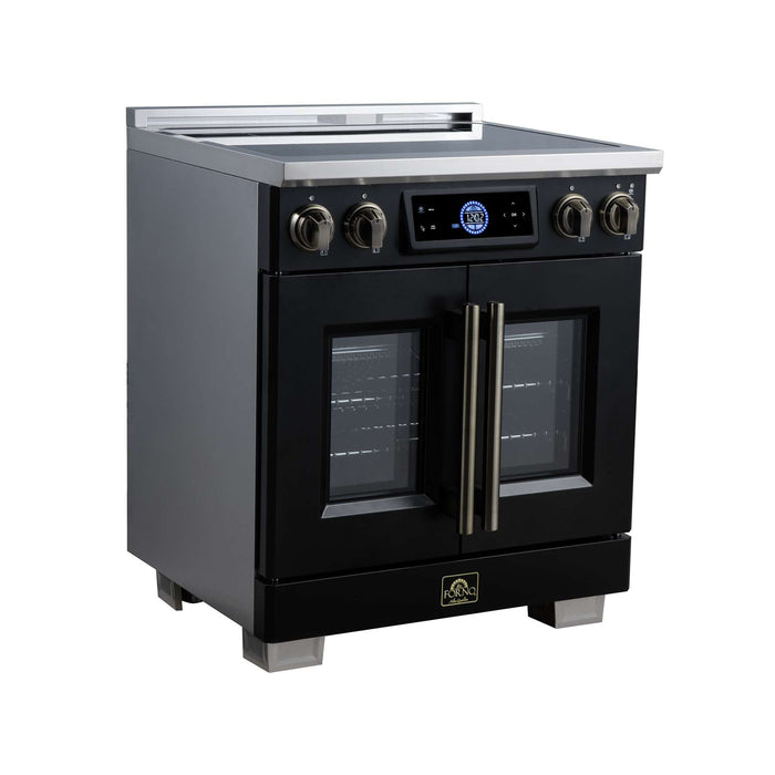 Forno Maximus 30-inch induction range in black left angled view