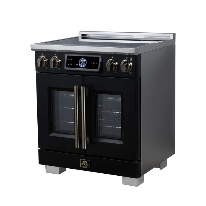 Forno Maximus 30-inch induction range in black right angled view