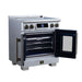 Forno Maximus 30-inch induction range in white left angled view with the door open