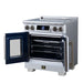 Forno Maximus 30-inch induction range in white right angled view with the door open