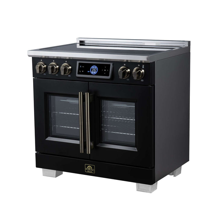 Forno Maximus 36-inch induction range in black right angled view