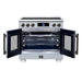 Forno Maximus 36-inch induction range in white front view with the door open