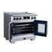 Forno Maximus 36-inch induction range in white left angled view with the door open