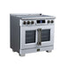 Forno Maximus 36-inch induction range in white left angled view