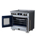 Forno Maximus 36-inch induction range in white right angled view with the door open