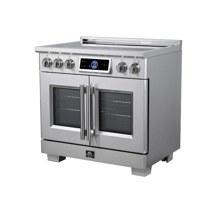 Forno Maximus 36-inch induction range in stainless steel right angled view