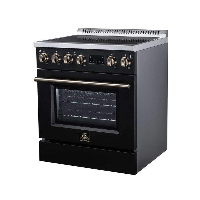 Forno Torino 30-inch induction range in black right angled view