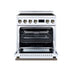 Forno Torino 30-inch induction range in white front view with the door open