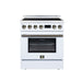 Forno Torino 30-inch induction range in white front view