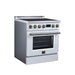 Forno Torino 30-inch induction range in white left angled view