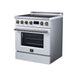 Forno Torino 30-inch induction range in white right angled view