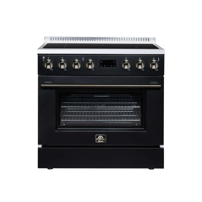 Forno Torino 36-inch induction range in black front view