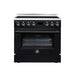 Forno Torino 36-inch induction range in black front view