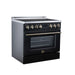 Forno Torino 36-inch induction range in black left angled view
