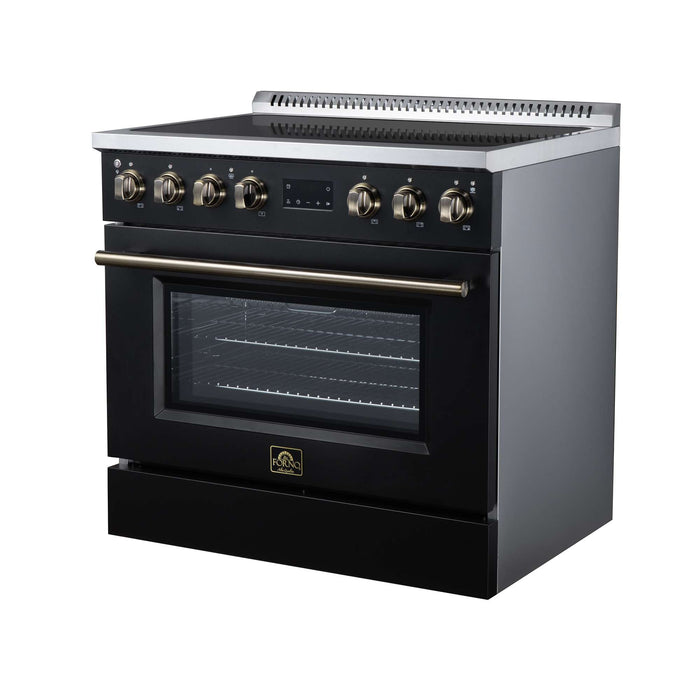 Forno Torino 36-inch induction range in black right angled view