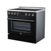 Forno Torino 36-inch induction range in black right angled view