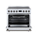 Forno Torino 36-inch induction range in white front view with the door open