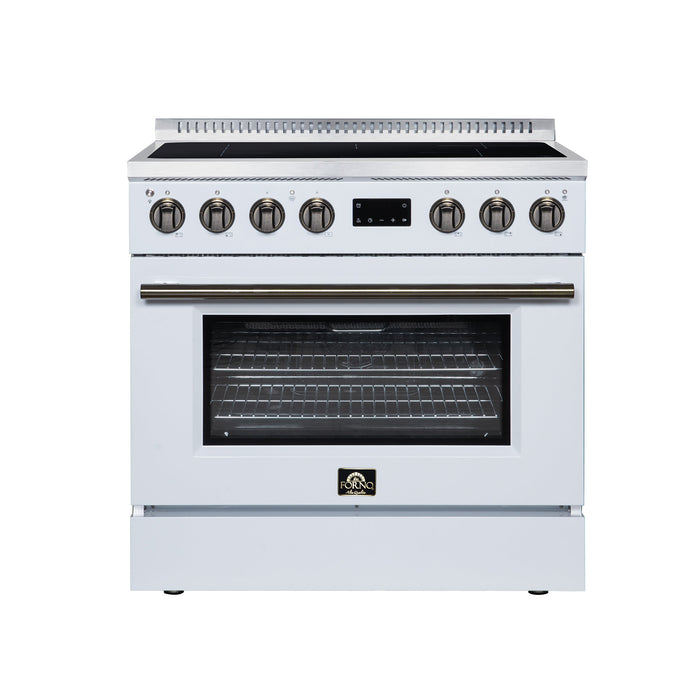 Forno Torino 36-inch induction range in white front view