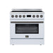 Forno Torino 36-inch induction range in white front view