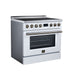Forno Torino 36-inch induction range in white left angled view