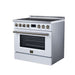 Forno Torino 36-inch induction range in white right angled view
