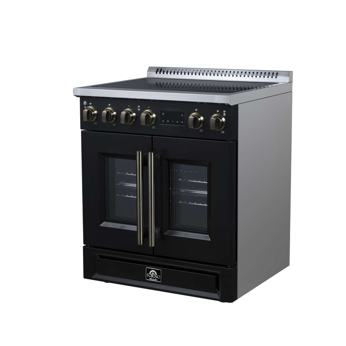 Forno Torino 30-inch induction range in black right angled view