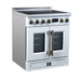 Forno Torino 30-inch induction range in white left angled view