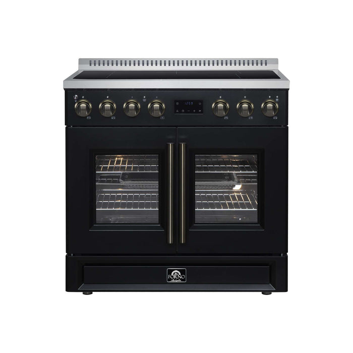 Forno Torino 36-inch induction range in black front view