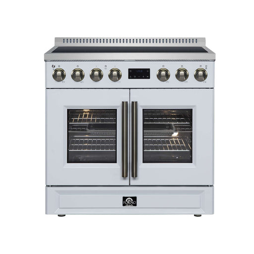 Forno Torino 36-inch induction range in white front view