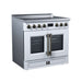Forno Torino 36-inch induction range in white left angled view