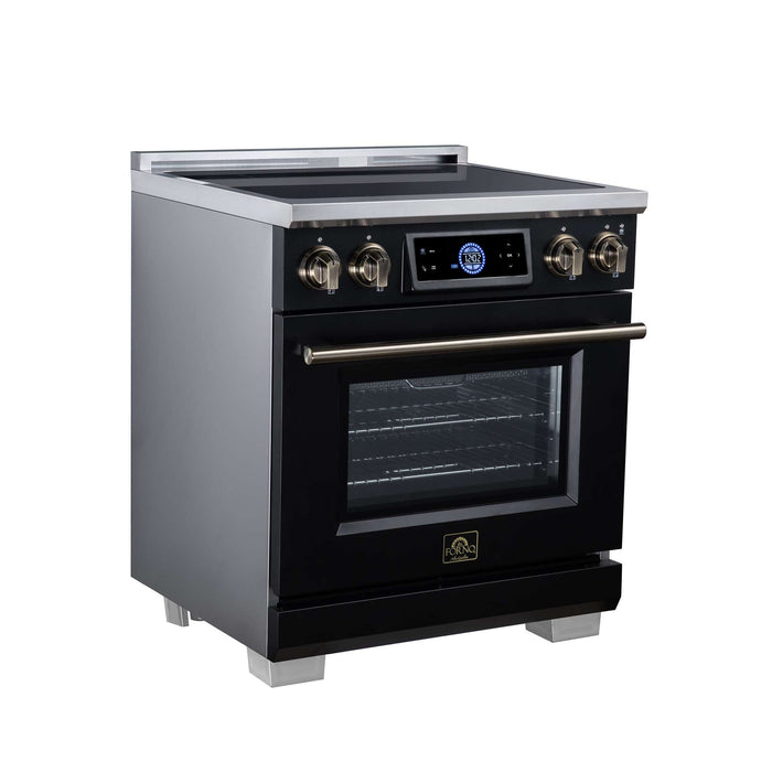 Forno Maximus 30-inch induction range in black left angled view