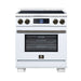 Forno Maximus 30-inch induction range in white front view