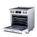 Forno Maximus 30-inch induction range in white right angled view with the door open
