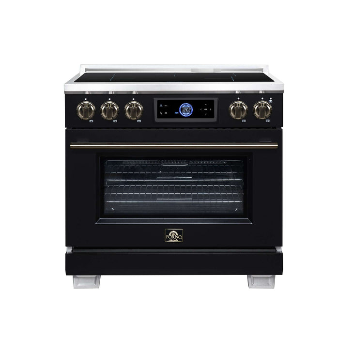 Forno Maximus 36-inch induction range in black front view