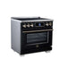 Forno Maximus 36-inch induction range in black left angled view