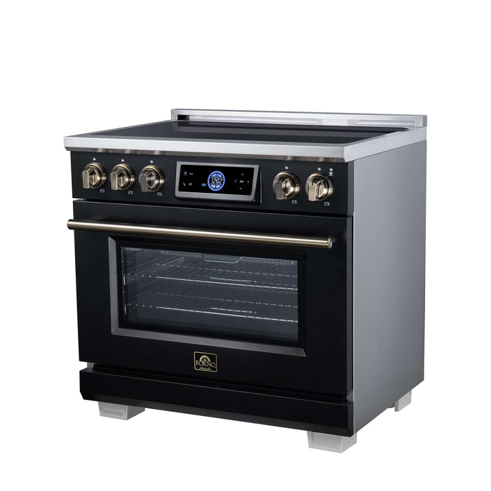 Forno Maximus 36-inch induction range in black right angled view