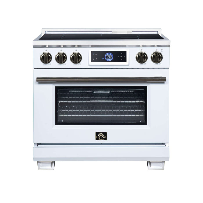 Forno Maximus 36-inch induction range in white front view