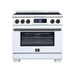 Forno Maximus 36-inch induction range in white front view