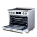 Forno Maximus 36-inch induction range in white right angled view with the door open