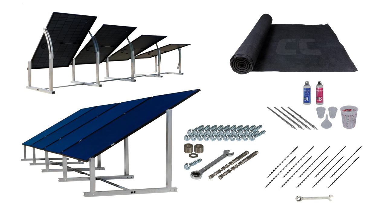 IntegraRack BallastRack Ground Mount Solar Racking Kit, Choose Your Frame Angle and Anchoring Method - Urban Supply Inc
