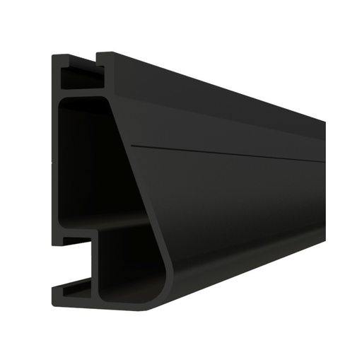 Iron Ridge - XR100 Rail - 84 inch - 7 Feet - Black - Iron Ridge XR100 84" Rail, 7 feet, Black, angled to the left, showing mounting channels