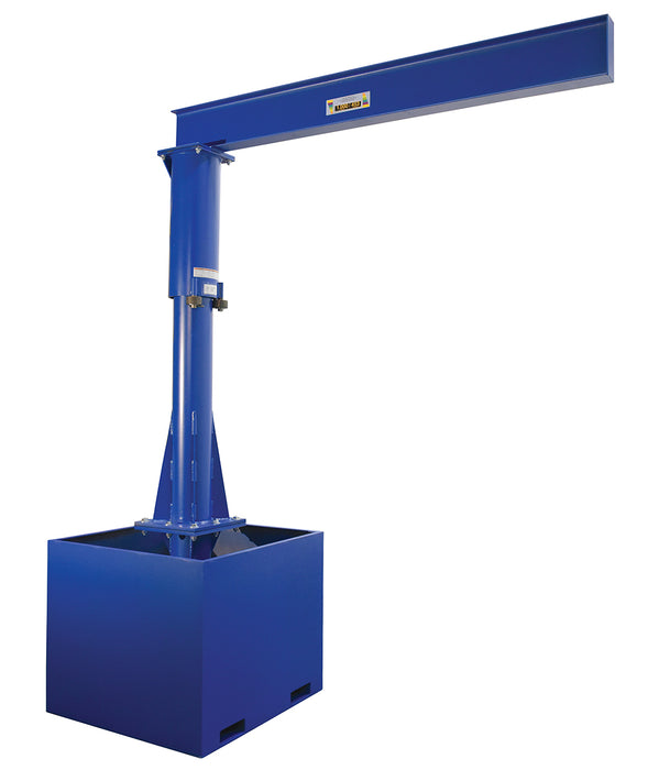Vestil JIB-CB-100-8-10 Steel Portable Jib Crane with Empty Base 8 ft. I-Beam 1,000 lb. Capacity Blue
