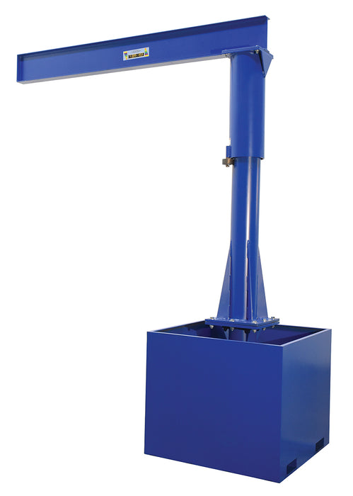 Vestil JIB-CB-100-8-10 steel portable jib crane with empty base - view 2
