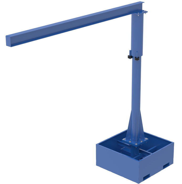 Vestil JIB-CB-25-10-10 Steel Portable Jib Crane with Empty Base 10 ft. I-Beam 250 lb. Capacity Blue