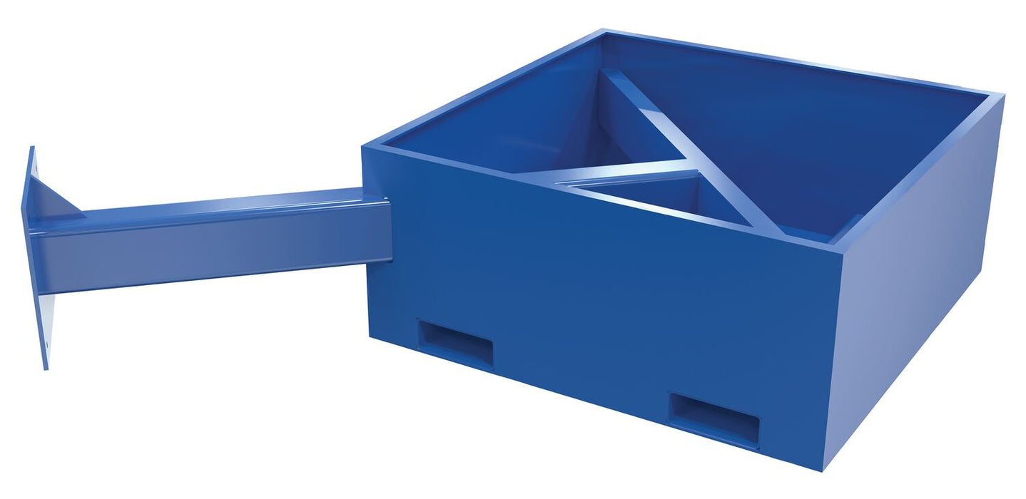 Vestil JIB-CBX-18-B Steel Offset Empty Concrete Base 18 in. Height For JIB Crane Models Blue